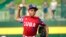Edgar Torrez (7) de Cuba hace un lanzamiento contra Japón durante la quinta entrada de un juego de béisbol en el torneo de la Serie Mundial de Pequeñas Ligas en South Williamsport, Pensilvania. (AP/Tom E. Puskar)