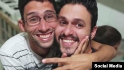 Nadir y Jorge Martín Perdomo, hermanos presos por manifestarse el 11 de julio en San José de Las Lajas. (Foto: Facebook)