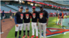 Raisel Iglesias, Yuli Gurriel, Aledmys Díaz y Yordan Alvarez, unidos en el día inaugural de la Asociación de Peloteros Cubanos Profesionales. (Foto: Twitter/@beisprocuba)