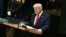 El presidente de Estados Unidos, Donald Trump, habla ante las Naciones Unidas, Nueva York, 23 de septiembre del 2025.