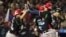 Jugadores de México festejan su anotación contra Puerto Rico, durante su partido de la Serie del Caribe. 