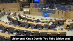 El Subcomité de Derechos Humanos Parlamento Europeo lleva a cabo una audiencia sobre la situación de los derechos humanos en Cuba. Bruselas, 8 de abril de 2025.