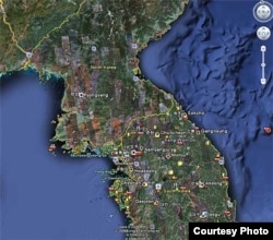 Mapas de Corea del Norte y Sur en Google