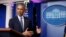  Barack Obama, durante una conferencia de prensa en la Casa Blanca, Washington.