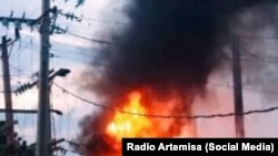 Incendio en subestación eléctrica de Güira de Melena, en Artemisa. 