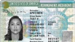 Ejemplo de green card o tarjeta verde, residencia permanente en EEUU. (USCIS)