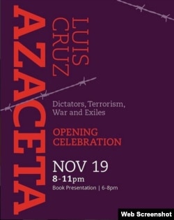 Cartel que anuncia la muestra del pintor cubano Luis Cruz Azaceta.