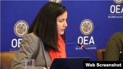 Rosa María Payá modera evento sobre Constitución en Cuba y la Carta Democrática Interamericana, en la OEA. 