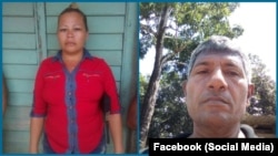 Los activistas cubanos encarcelados Yaquelín García Jaén y Ariel Arzuaga Peña. (Fotos: Facebook)