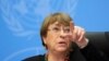 Michele Bachelet, Alta Comisionada de la ONU para los derechos humanos, en una audiencia en Ginebra.