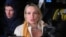 Marina Ovsyannikova habla con la prensa tras ser sometida por la policía a 14 horas de interrogatorio por su protestacontra la guerra en Ucrania en una transmisión en vivo de Canal Uno. (AFP)