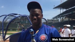 El jardinero derecho Jorge Soler.